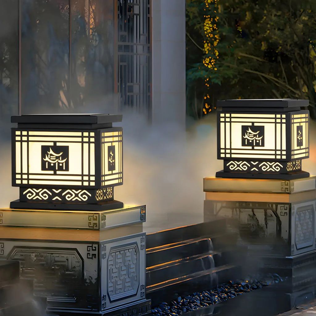 Lampes solaires d'extérieur à LED de style oriental noir silhouette
