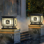 Lampes solaires d'extérieur à LED de style oriental noir silhouette