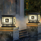 Lampes solaires d'extérieur à LED de style oriental noir silhouette