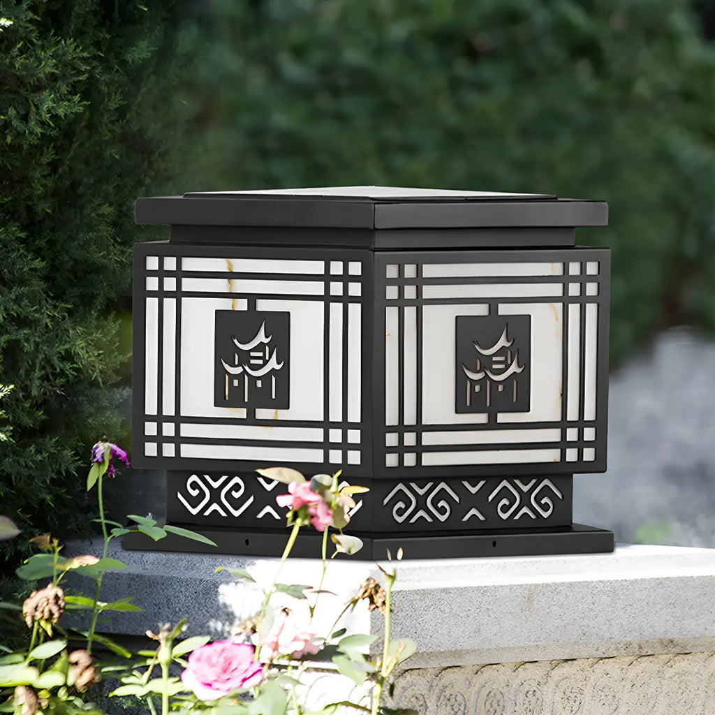 Lampes solaires d'extérieur à LED de style oriental noir silhouette