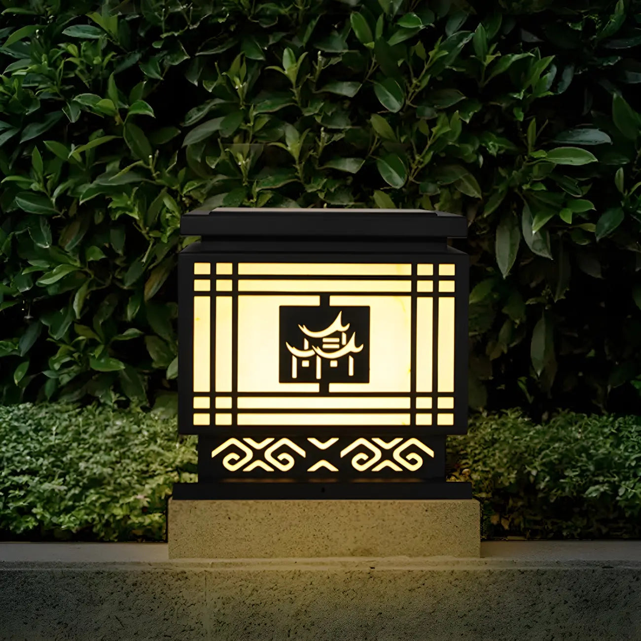 Lampes solaires d'extérieur à LED de style oriental noir silhouette