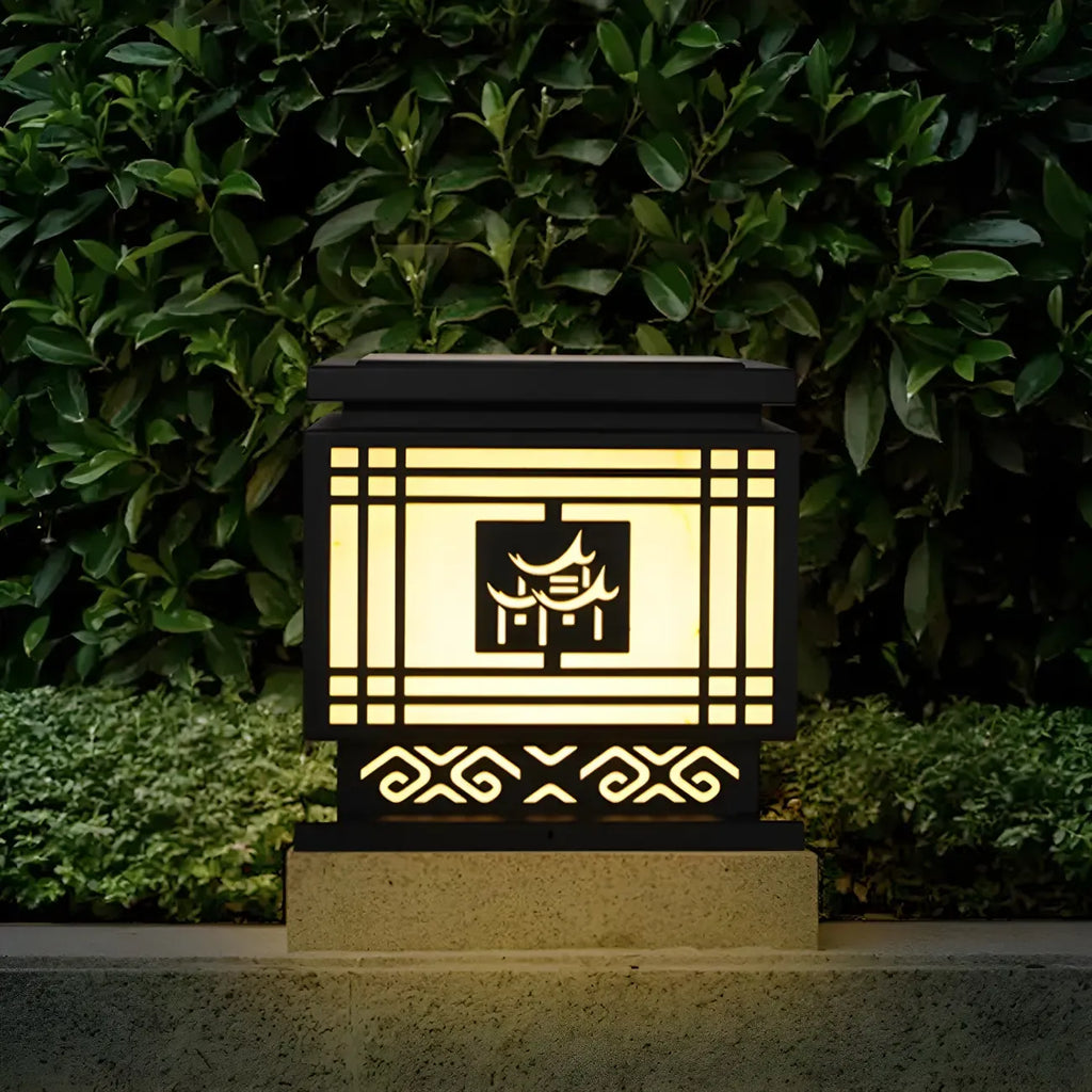 Lampes solaires d'extérieur à LED de style oriental noir silhouette