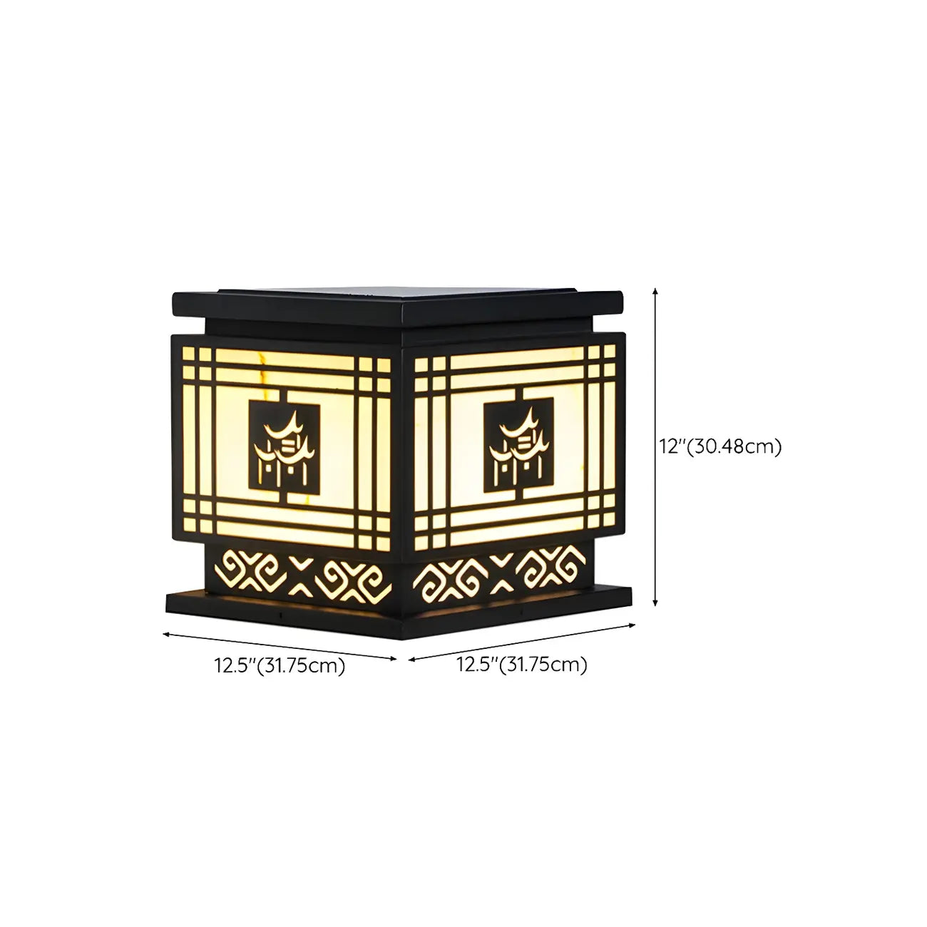 Lampes solaires d'extérieur à LED de style oriental noir silhouette