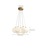 Lampadario a sospensione regolabile con sfere di vetro bianco, moderno ed elegante