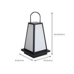 Lampe de poteau conique en métal noir avec poignée