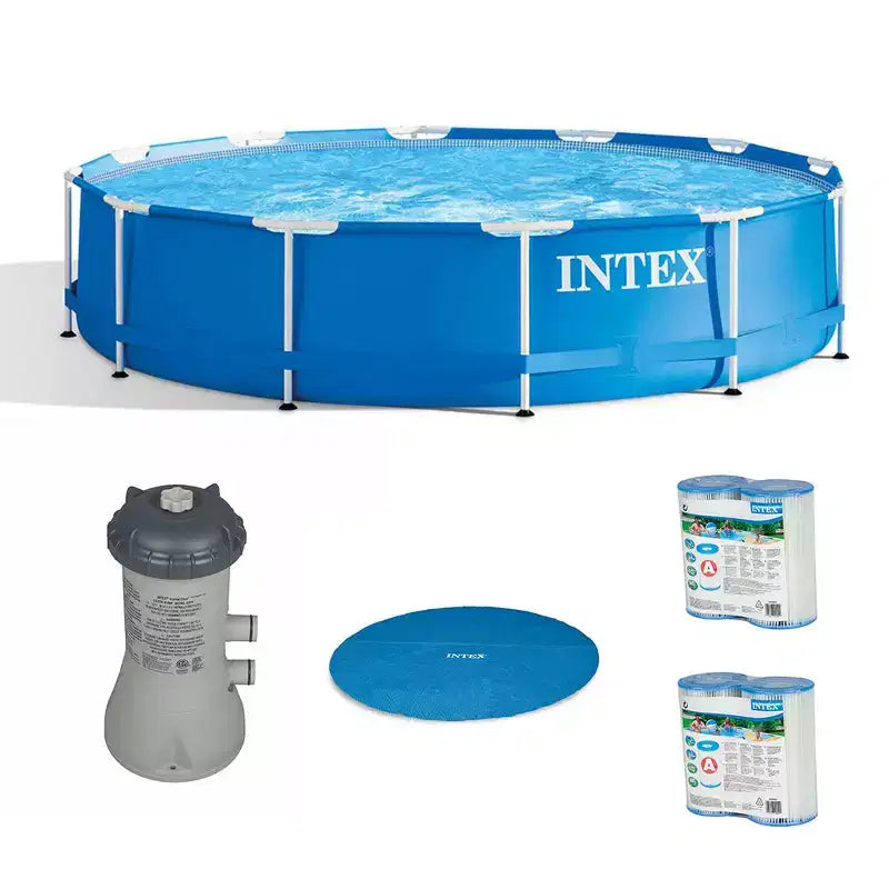 Intex 12' x 30 Outdoor Pool w/ Cartridge Filter Pump, Filter Cartridge & Cover