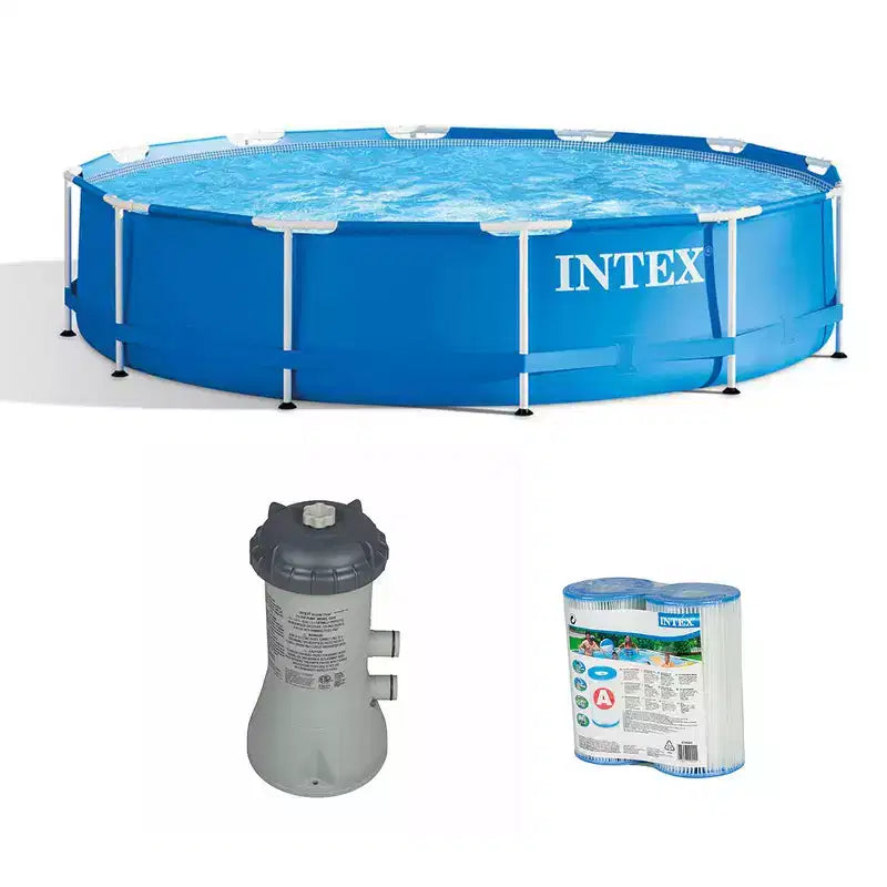 Intex 12' x 30 Above Ground Pool with Filter Pump System and Filter Cartridge