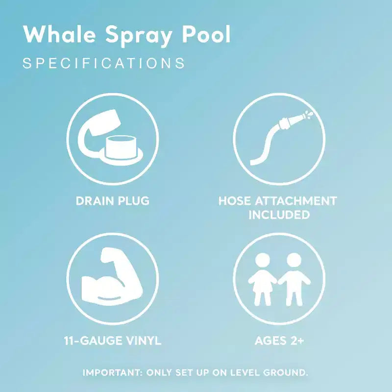 Piscine gonflable pour enfants Baleine INTEX : Jet d'eau intégré • Bouchon de vidange pratique • Vinyle durable • 201 x 196 x 91 cm • 3 ans et plus