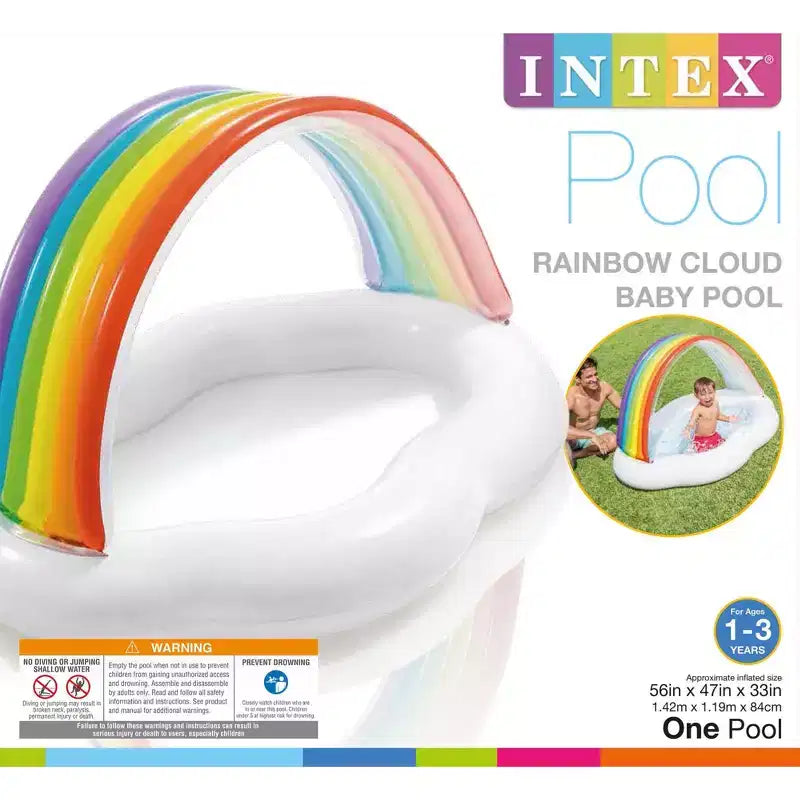 Piscine gonflable ronde Intex 57141EP Nuage arc-en-ciel pour bébés de 1 à 3 ans