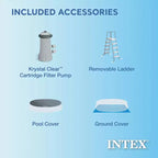 Piscine gonflable ronde hors-sol Intex Easy Set de 5,49 m x 1,22 m avec pompe de filtration, échelle et kit de nettoyage d'entretien de luxe