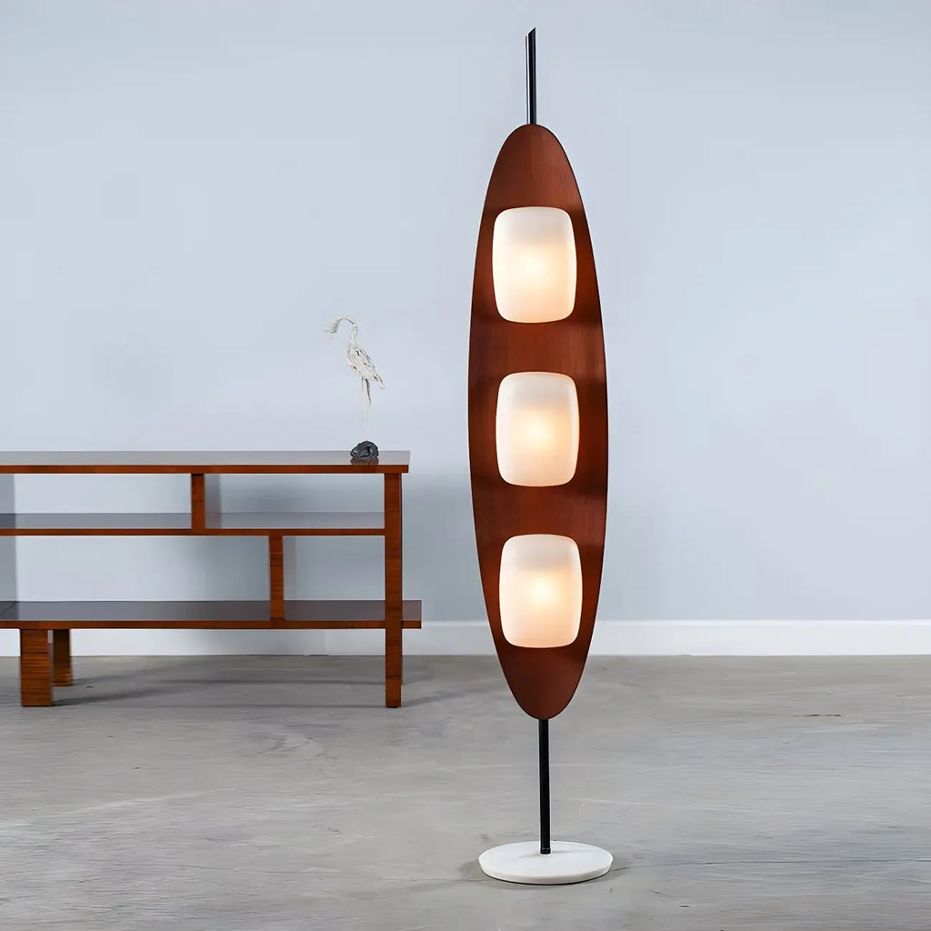 Piantana LED integrata a 3 luci, modello 63 Mid-Century Modern