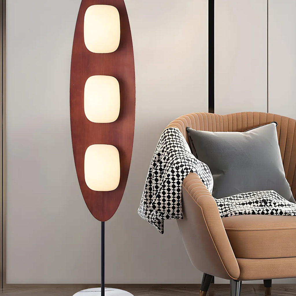 Piantana LED integrata a 3 luci, modello 63 Mid-Century Modern
