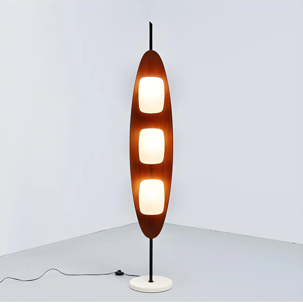 Piantana LED integrata a 3 luci, modello 63 Mid-Century Modern