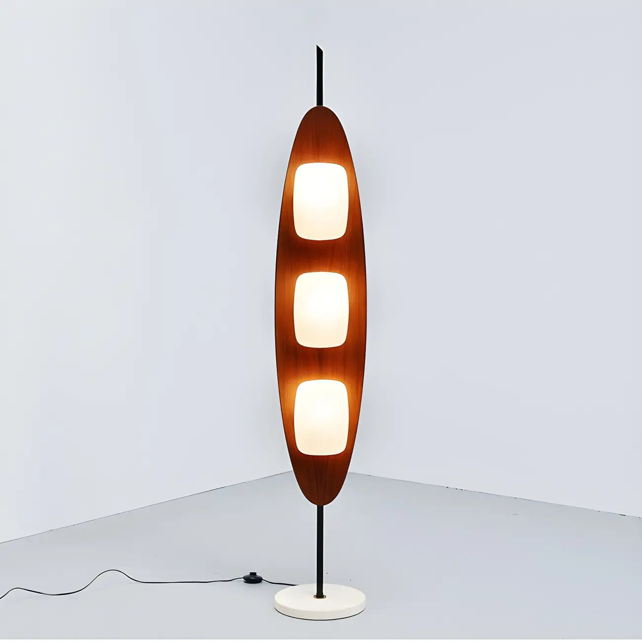 Piantana LED integrata a 3 luci, modello 63 Mid-Century Modern