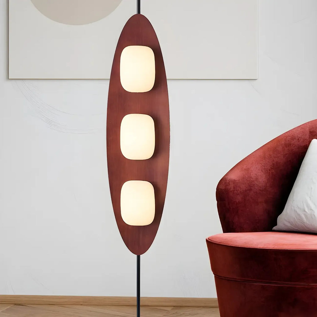 Piantana LED integrata a 3 luci, modello 63 Mid-Century Modern