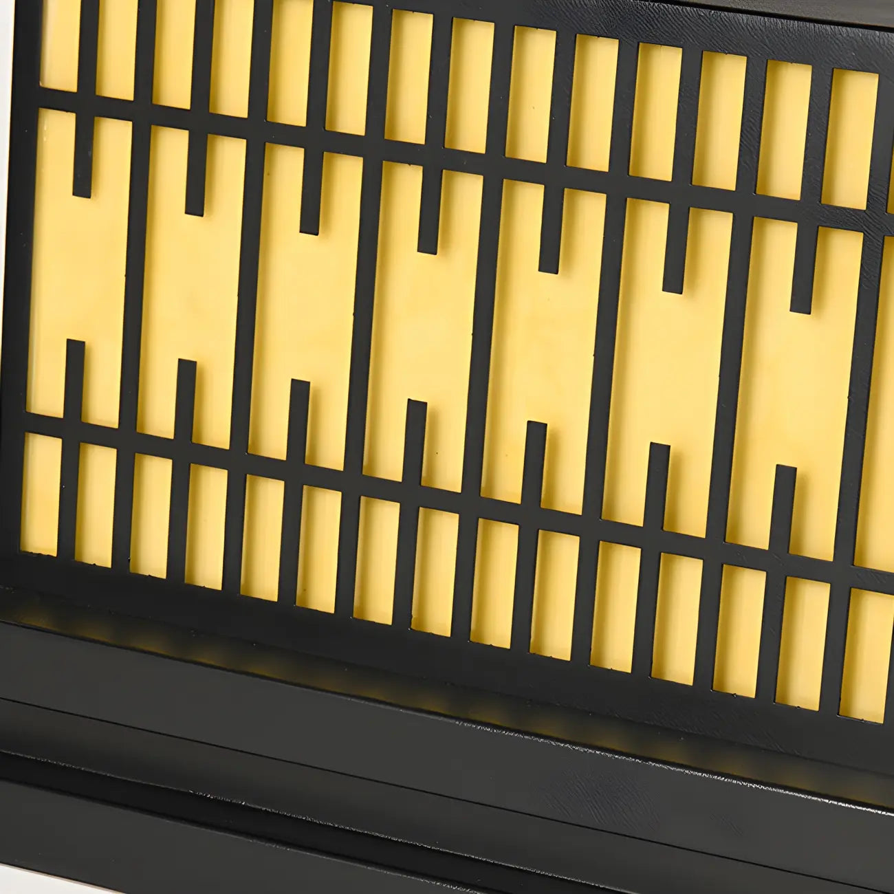 Lampes solaires rectangulaires en métal noir à lumière chaude pour poteaux extérieurs