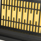Lampes solaires rectangulaires en métal noir à lumière chaude pour poteaux extérieurs