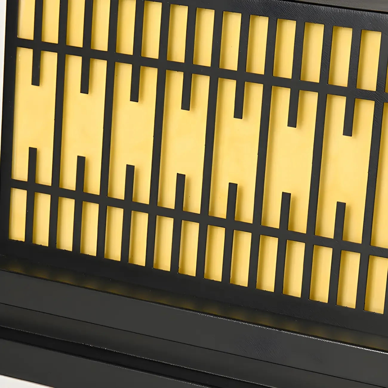 Lampes solaires rectangulaires en métal noir à lumière chaude pour poteaux extérieurs