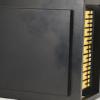 Lampes solaires rectangulaires en métal noir à lumière chaude pour poteaux extérieurs