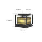 Lampes solaires rectangulaires en métal noir à lumière chaude pour poteaux extérieurs