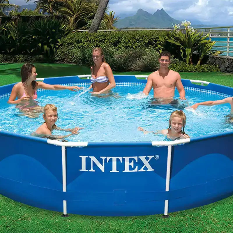 Piscine tubulaire Intex 3,66 x 0,76 m avec pompe de filtration et bâche (lot de 2)