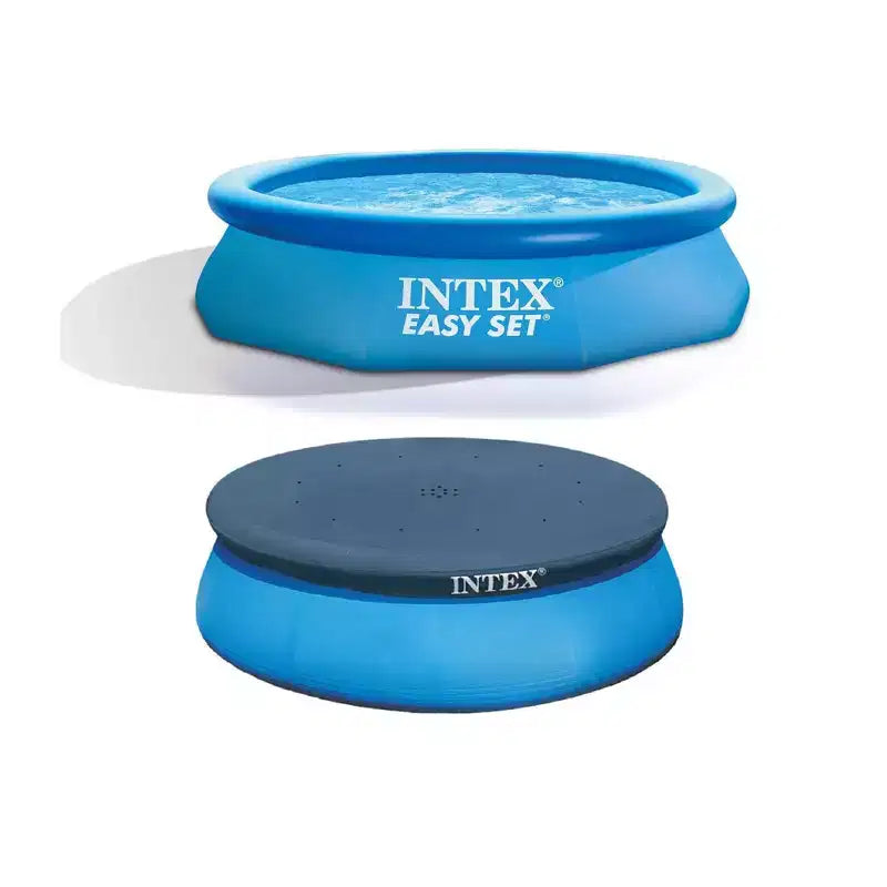 Intex Easy Set 10' x 30 Round Inflatable Above Ground Swimming Pool with Cover