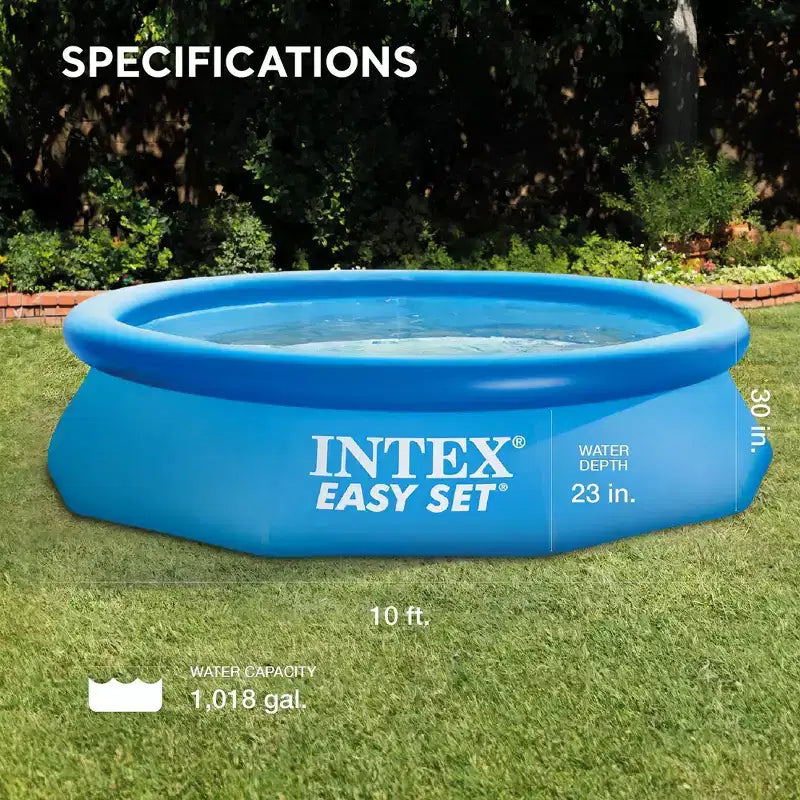 Piscine hors-sol gonflable ronde Intex Easy Set 305 x 76 cm avec bâche