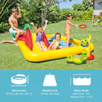 Piscine gonflable Intex Dinoland pour enfants et centre de jeux aquatique gonflable Océan avec toboggans, jets d'eau, jouets et jeux