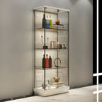 Vitrine haute en verre noir transparent avec éclairage