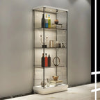 Vitrine haute en verre noir transparent avec éclairage
