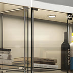 Vitrine haute en verre noir transparent avec éclairage