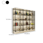 Vitrine haute en verre noir transparent avec éclairage