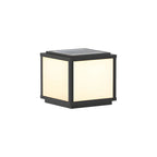 Lampes solaires d'extérieur cubiques en métal noir