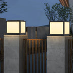 Lampes solaires d'extérieur cubiques en métal noir
