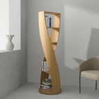 Bibliothèque verticale contemporaine en bois à 5 niveaux en forme de sablier