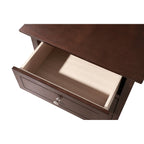 Table de chevet Daniel de style transitionnel en bois, à 3 tiroirs