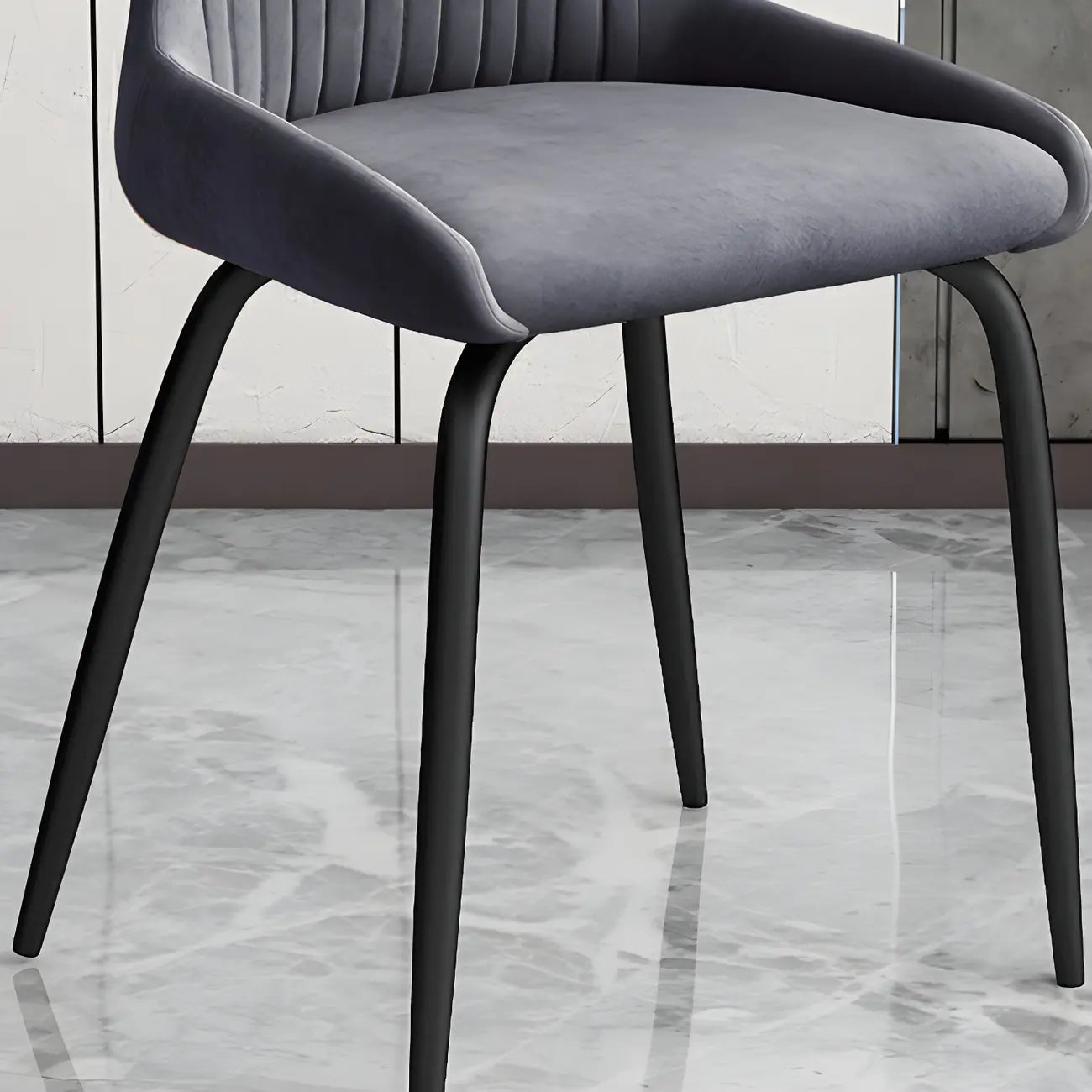 Chaises de cuisine/salle à manger industrielles gris foncé sans accoudoirs