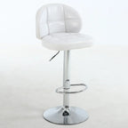 Tabouret de bar pivotant et réglable en cuir contemporain
