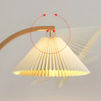 Lampadaire moderne arqué avec abat-jour plissé réglable