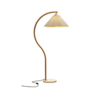 Lampadaire moderne arqué avec abat-jour plissé réglable