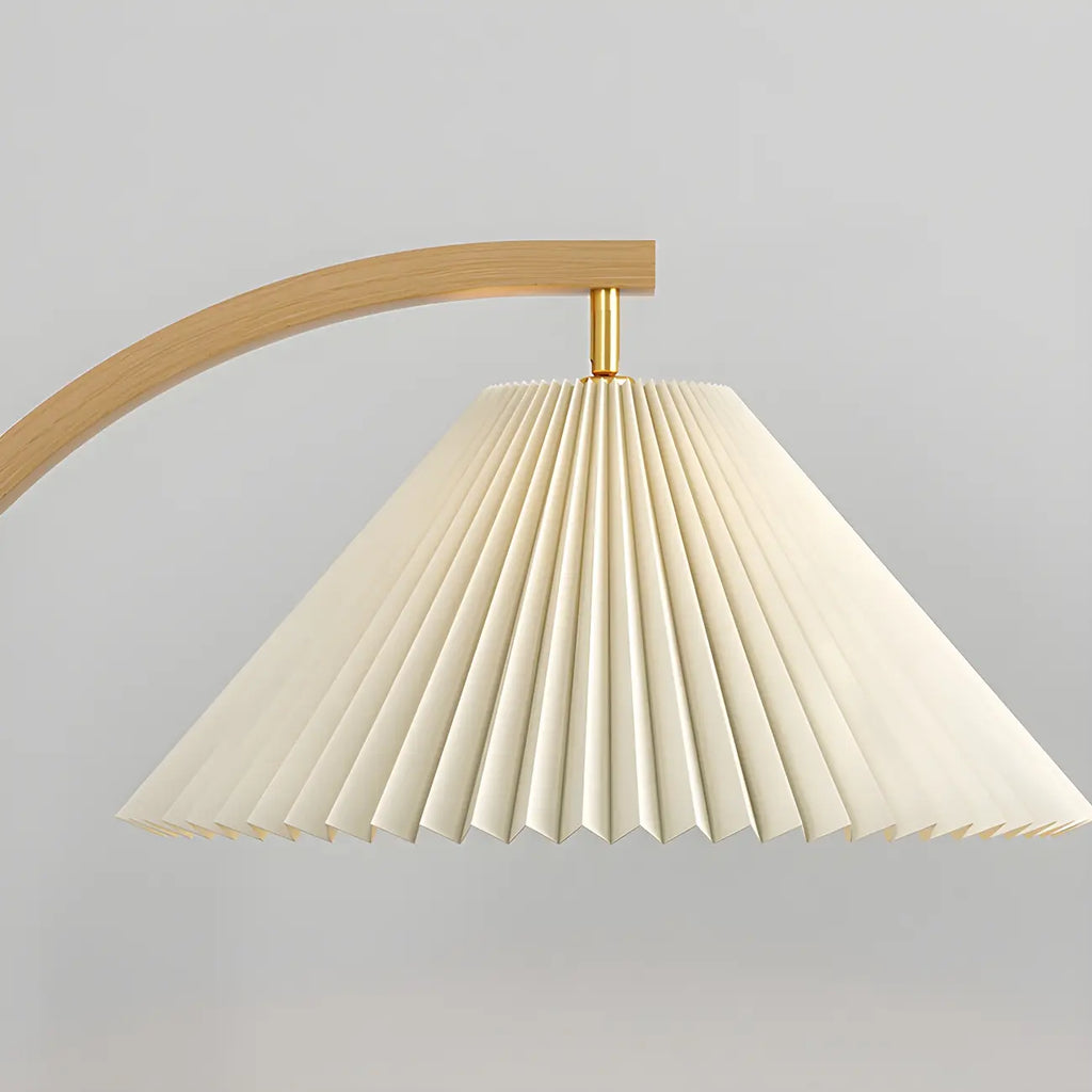 Lampadaire moderne arqué avec abat-jour plissé réglable