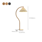 Lampadaire moderne arqué avec abat-jour plissé réglable