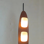 Piantana LED integrata a 3 luci, modello 63 Mid-Century Modern