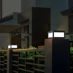 Lampadaires solaires LED rectangulaires noirs pour l'extérieur