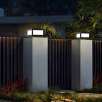 Lampadaires solaires LED rectangulaires noirs pour l'extérieur