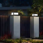 Lampadaires solaires LED rectangulaires noirs pour l'extérieur