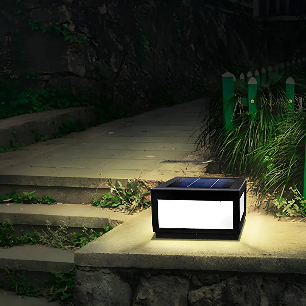 Lampadaires solaires LED rectangulaires noirs pour l'extérieur