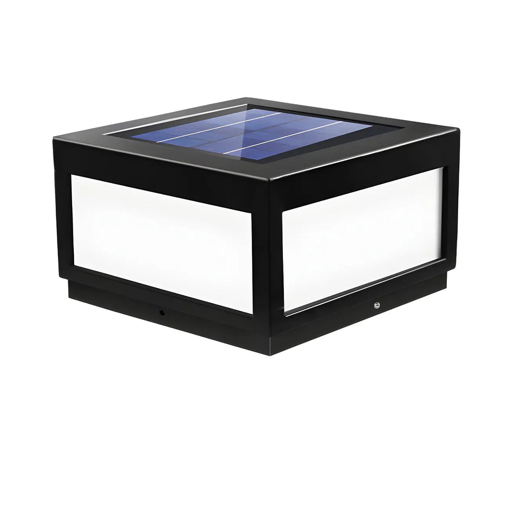 Lampadaires solaires LED rectangulaires noirs pour l'extérieur