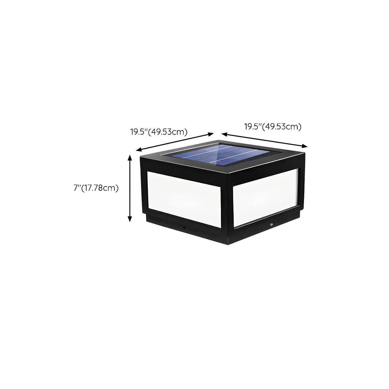 Lampadaires solaires LED rectangulaires noirs pour l'extérieur