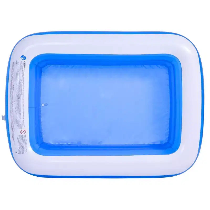 Piscine Gonflable Rectangulaire Bleue et Blanche Pool Central de 1,98 m